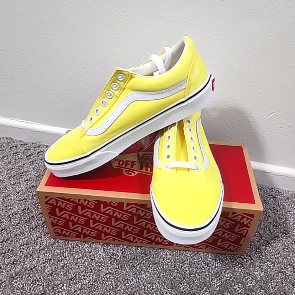 Vans Old Skool Neon Lemon Tonic Shoes Sneakers Size 6.5 M 8 W
